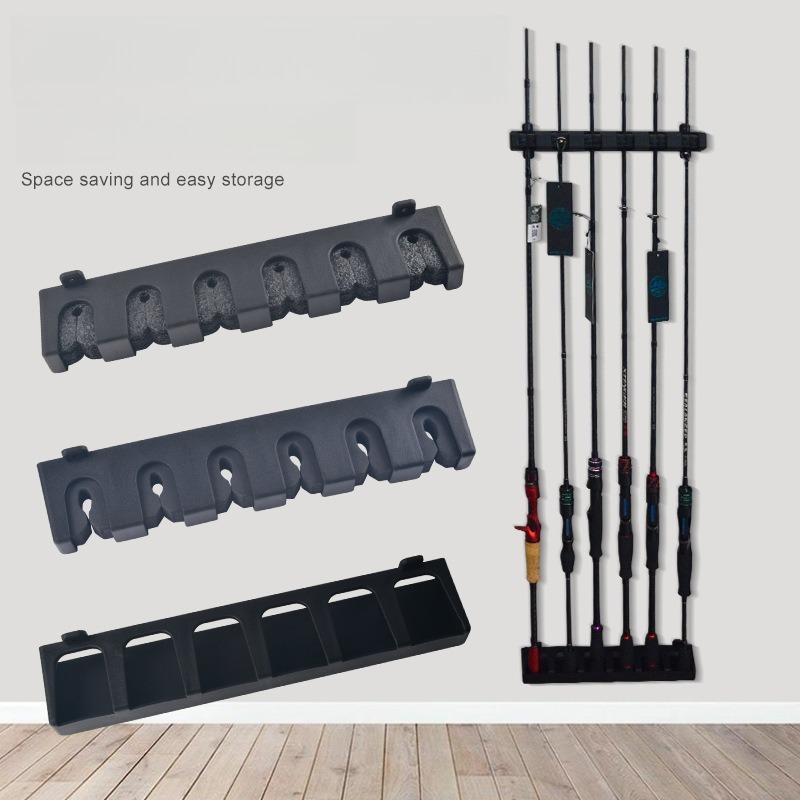 Fishing Rod Pod - 釣り竿ホルダースタンド、垂直および水平使用に対応するデュアルモードディスプレイラックを備え、厚みのあるABS素材で作られています。