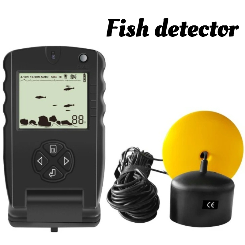 Fishing Equipment English - ソナー魚探知機軽量ポータブル魚探知機屋外有線検出釣り具タックル釣りツール機器