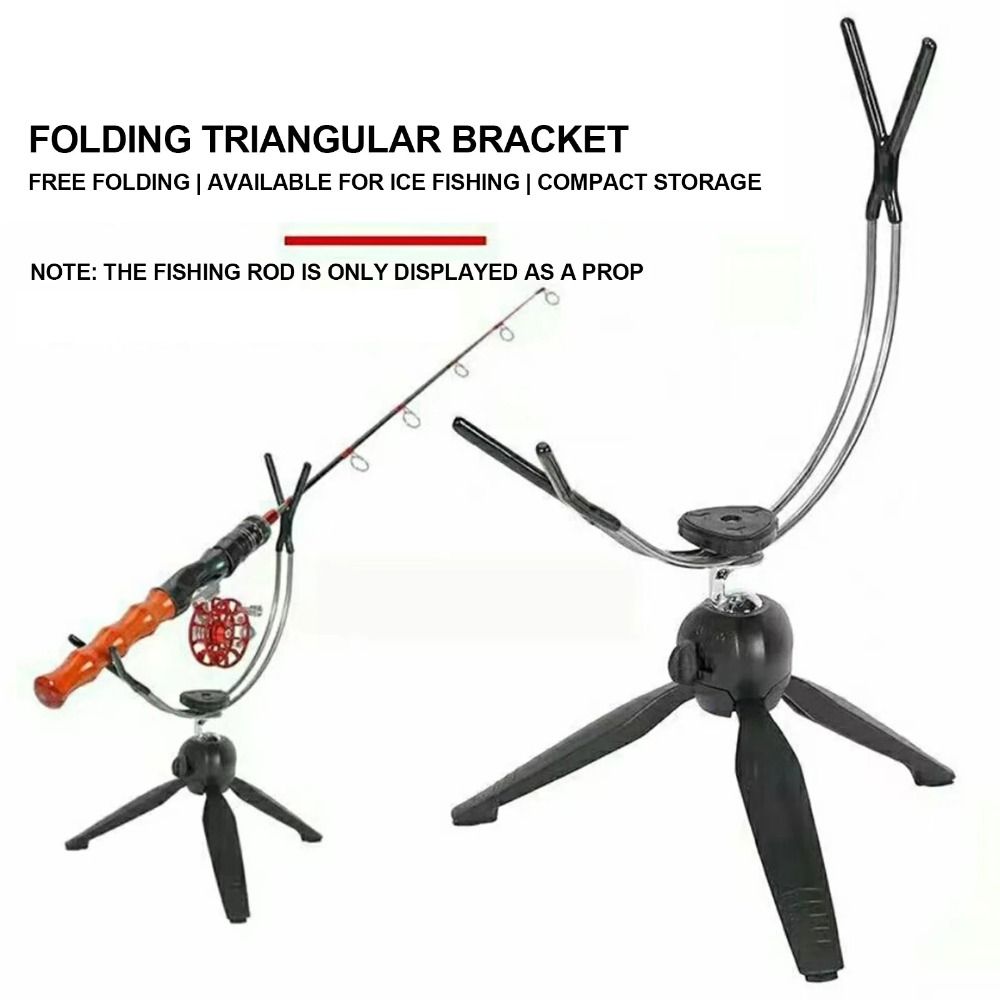 Fishing Rod Pod - 360 ° 調節可能なアイスフィッシングロッドラック折りたたみ式多機能釣り竿スタンドアルミ素材アイスポールホルダー