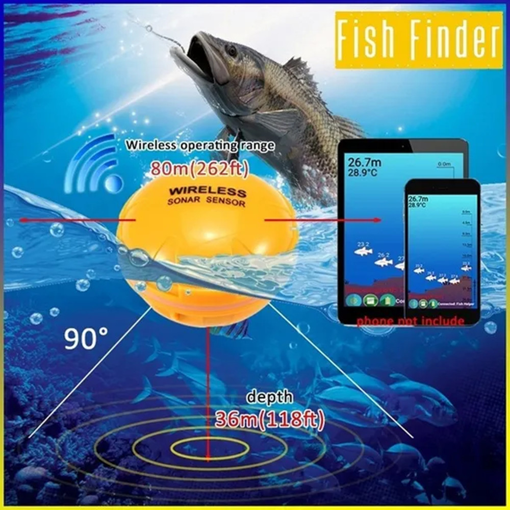 スマートソナー魚群探知機ワイヤレス Bluetooth ポー - Fishing Equipment English のレビューと価格