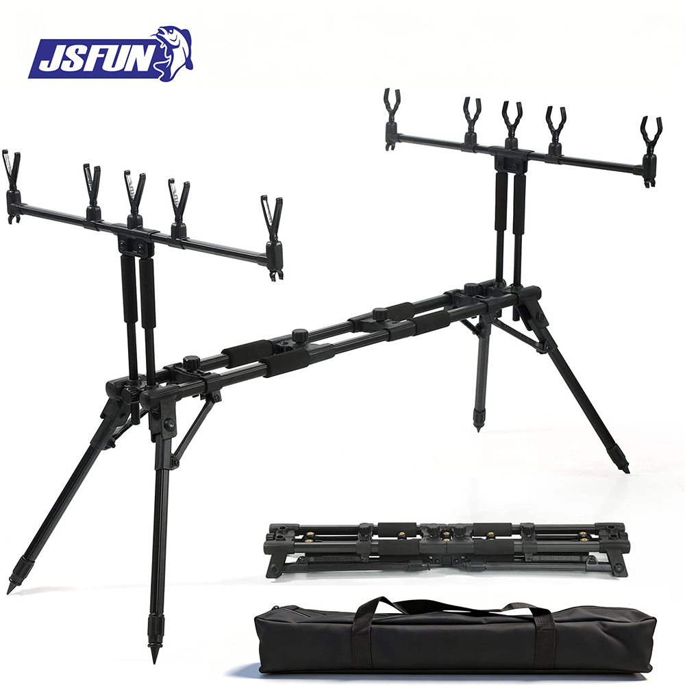 JSFUN 調節可能な5本竿用釣り竿スタンド – 90-14 - Fishing Rod Pod のレビューと価格