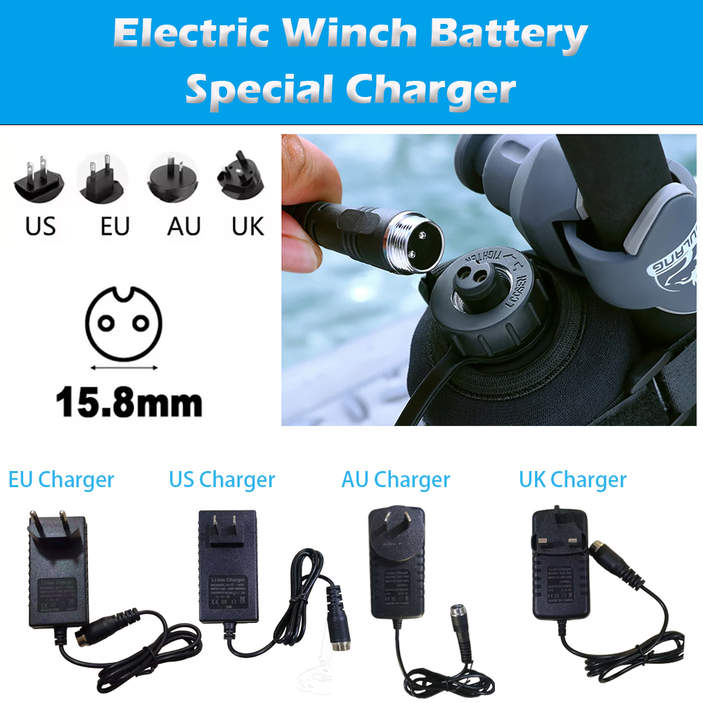 電動ウインチバッテリー 16.8V 2A EU US AU  - Fishing Equipment Uk のレビューと価格