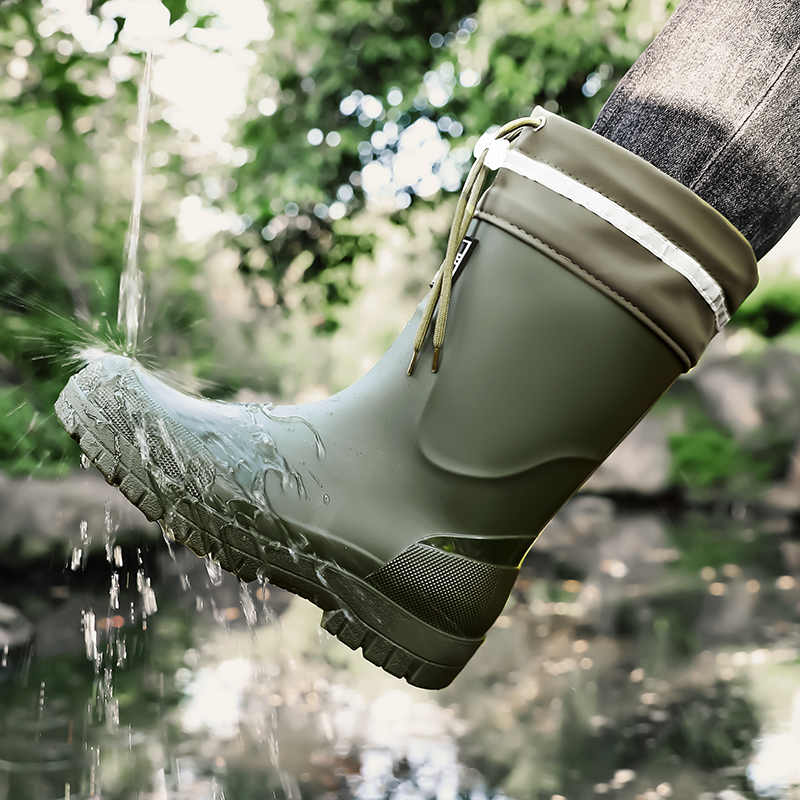 冬用レインシューズ 釣り用具 メンズ用レインブーツ、ミドル丈 - Fishing Equipment Basic のレビューと価格